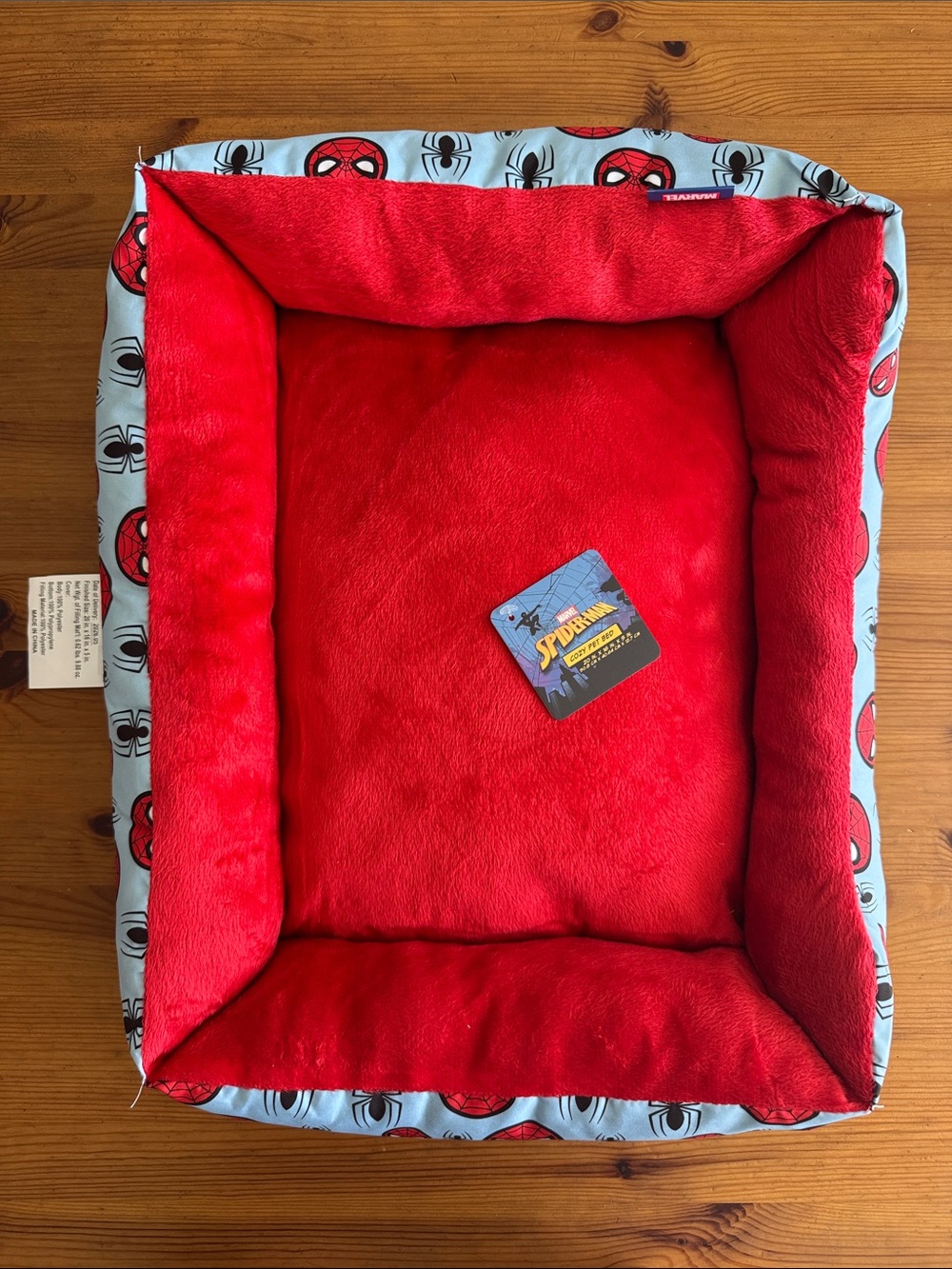 Marvel Spider-Man Plush Small Pet Bed in Red and Light Blue